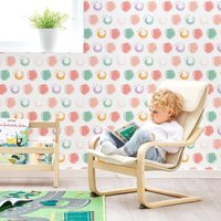 Pinselstriche Tapete - Polka Dots Abnehmbare Für Kinder Schlafzimmer Selbstklebend Wandbild 312 von LilinMomonWallpaper