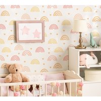 Süße Rosa Regenbogen Tapete - Minimal Custom Color Rainbows Peel & Stick Abnehmbare Für Kinder Schlafzimmer Selbstklebendes Wandbild 328 Süße Rosa Regenbogen Tapete - Minimal Custom Color Rainbows Peel & Stick Abnehmbare Für Kinder Schlafzimmer Selbstklebendes Wandbild 328 von LilinMomonWallpaper