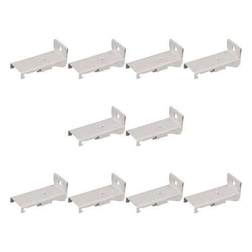 10 Stück schnell installierbare Vorhangschienen-Halterungen, Metall-Wandbefestigungen, kompatibel mit Standard-Fenstervorhanghalterungen, Metall-Vorhanghalterungen von Lilinzhi