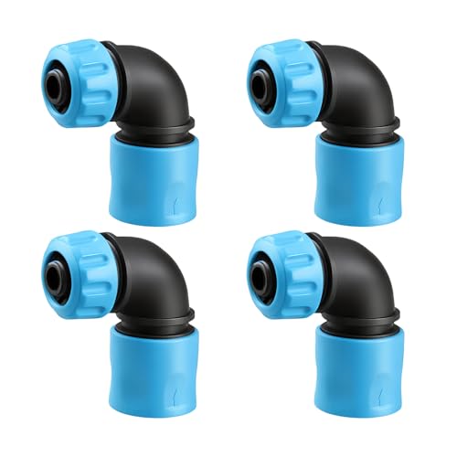 4x ABS Plastikschlauch Ellbogenadapter 90 ° Eckarmaturen Für Außenhahnbadauto Reinigungsausrüstung Waschausrüstung Schnellanschlussanpassung von Lilinzhi