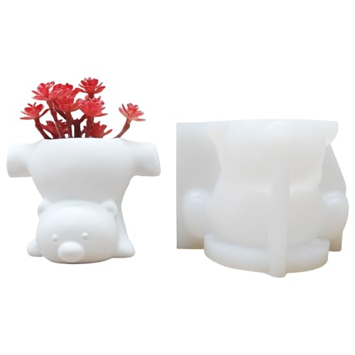 Bärenform Silikonformen Für Topfpflanzer Vase Zement Home Dekoration Vase Silikonformen Für Epoxidharzbärtropte von Lilinzhi