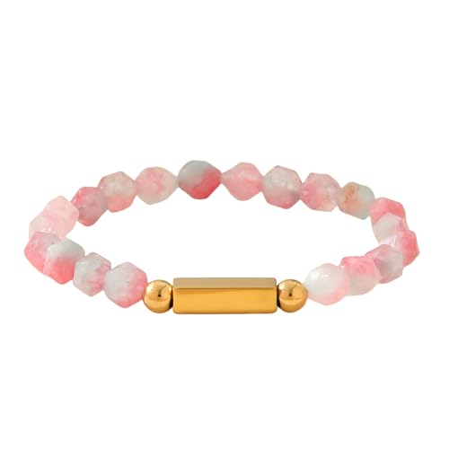 Eleganter, handgefertigter Steinperlen-Schmuck, natürliche Textur für Freunde oder Liebhaber, Geschenk für formelle Anlässe von Lilinzhi