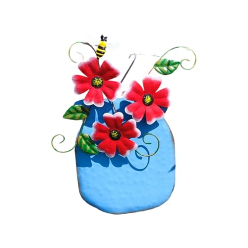 Hand Bemalte Eisen Vase Wandkunst Metall Vase Dekorative Accessoires Wetterfestigkeit Wanddekore Für Gartenzaun Mehrnutzung Eisenkunst von Lilinzhi