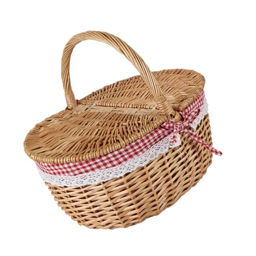 Handgefertigter Willow Gewebter Korb Mit Liner Wicker Picknicks Hader Mehrzweck Speicherkorb Für Obst Deckel Weiden Handgefertigter Willow Gewebter Korb Mit Liner Wicker Picknicks Hader Mehrzweck Speicherkorb Für Obst Deckel Weiden von Lilinzhi