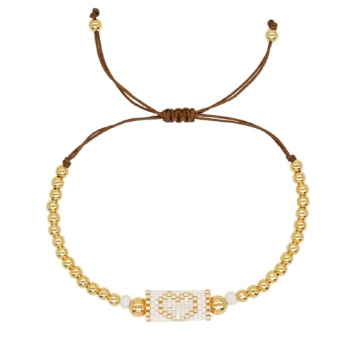 Handgefertigtes Accessoire mit Kristallperlen und goldfarbenen Kupferperlen mit verstellbarer Länge, leichter Schmuck von Lilinzhi