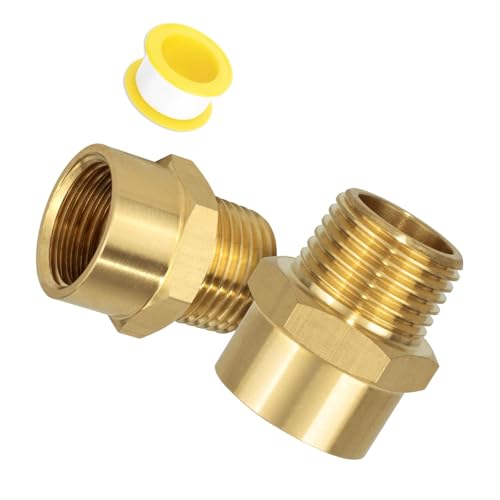 Lilinzhi 2vieces Messing Sanitäranschluss 1/2 Zoll G Gewinde Zu Männlichem Fadenumwandlungsadapter Für Gartenschlauchsysteme Accessoire Weibliche Zum Männlichen NPT Adapter von Lilinzhi
