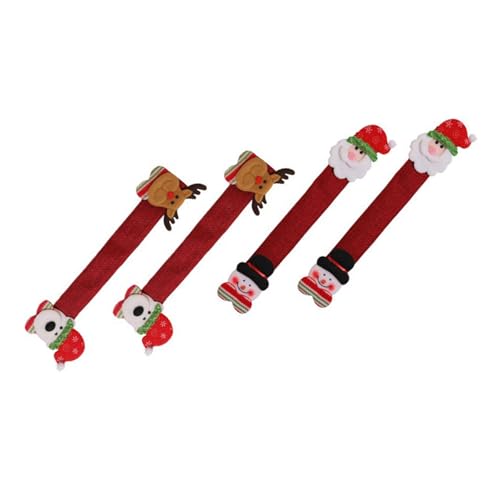 Lilinzhi Festives Kühlschrankgriffe Abdeckungen 4PCS Pack Stoff Weihnachts Küchen Geräte Dekoration Für Innentürgriffe Weihnachtsabdeckungen Einfache Installation von Lilinzhi