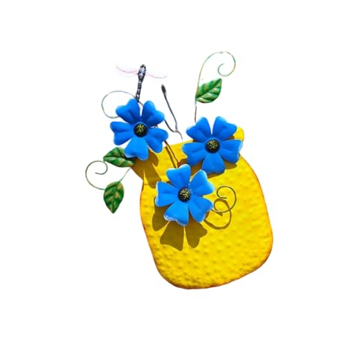 Lilinzhi Hand Bemalte Eisen Vase Wandkunst Metall Vase Dekorative Accessoires Wetterfestigkeit Wanddekore Für Gartenzaun Mehrnutzung Eisenkunst von Lilinzhi