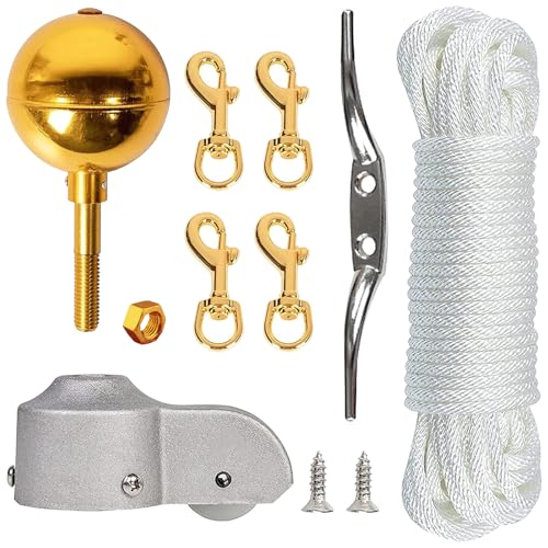 Lilinzhi Outdoor Flaggmast Hardware Riemenscheibenwartungssysteme Mit 50 Fuß Halyard Seil Für 2 Bis 2 6 Zoll Lilinzhi Outdoor Flaggmast Hardware Riemenscheibenwartungssysteme Mit 50 Fuß Halyard Seil Für 2 Bis 2 6 Zoll von Lilinzhi
