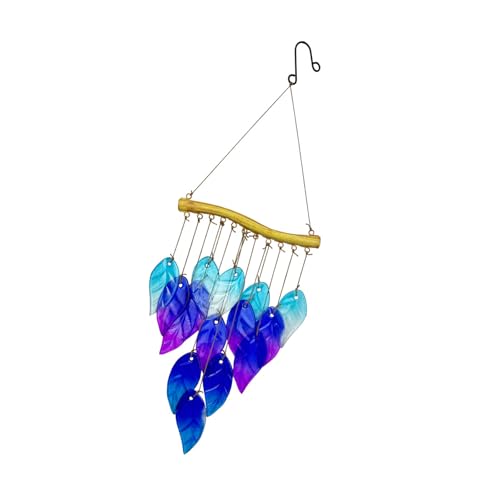 Lilinzhi Resistente Eisenwinde Chimes Mit Glas Künstlerischer Blattform Metallwinde Glocken Gärten Ornamente Wetterbeständige Windkinos Für Regnerische Klimazonen von Lilinzhi