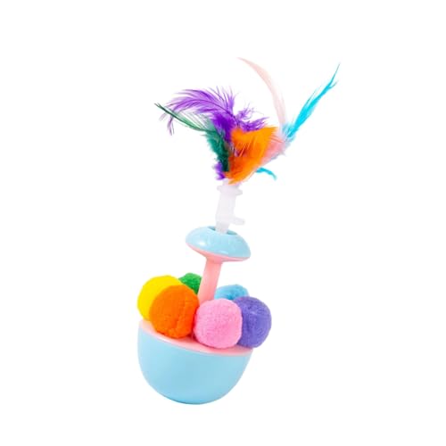 Lilinzhi Wobbler Teaser Spielzeug Für Gefederte Spielzeugkatzen Von Katzen Die Mit Pompoms Teaser Für Innenkampfe Necken von Lilinzhi