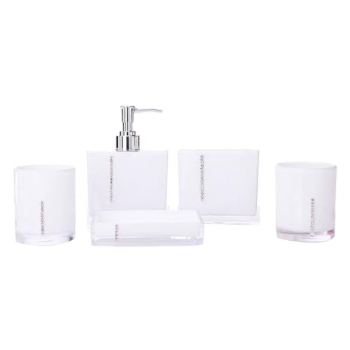 Luxurys 5 Piece Badezimmerzubehör Set Acryl Zahnbürstenhalter Mit Seifenspender Tasse Waschtisch Arbeitsplatten Organisatoren Moderne Zahnbürstenhalter Mit Tumblers Luxurys 5 Piece Badezimmerzubehör Set Acryl Zahnbürstenhalter Mit Seifenspender Tasse Waschtisch Arbeitsplatten Organisatoren Moderne Zahnbürstenhalter Mit Tumblers von Lilinzhi