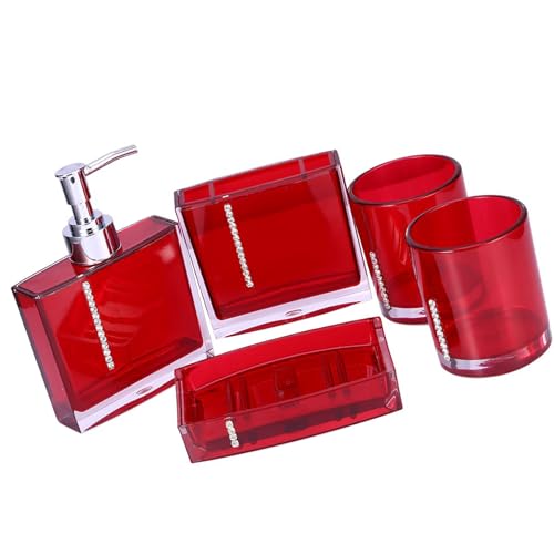 Luxurys 5 Piece Badezimmerzubehör Set Acryl Zahnbürstenhalter Mit Seifenspender Tasse Waschtisch Arbeitsplatten Organisatoren Moderne Zahnbürstenhalter Mit Tumblers Luxurys 5 Piece Badezimmerzubehör Set Acryl Zahnbürstenhalter Mit Seifenspender Tasse Waschtisch Arbeitsplatten Organisatoren Moderne Zahnbürstenhalter Mit Tumblers von Lilinzhi