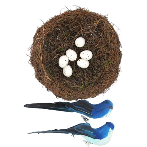 Natural Rattan Birdhouse Basket Set Mit Gefiedertem Mit Kunsteiern Für Frühlingshause Inszenierung Fotografie Requisiten Vogel Nest Dekoration Natural Rattan Birdhouse Basket Set Mit Gefiedertem Mit Kunsteiern Für Frühlingshause Inszenierung Fotografie Requisiten Vogel Nest Dekoration von Lilinzhi