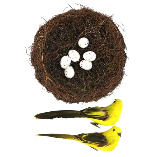 Natural Rattan Birdhouse Basket Set Mit Gefiedertem Mit Kunsteiern Für Frühlingshause Inszenierung Fotografie Requisiten Vogel Nest Dekoration Natural Rattan Birdhouse Basket Set Mit Gefiedertem Mit Kunsteiern Für Frühlingshause Inszenierung Fotografie Requisiten Vogel Nest Dekoration von Lilinzhi