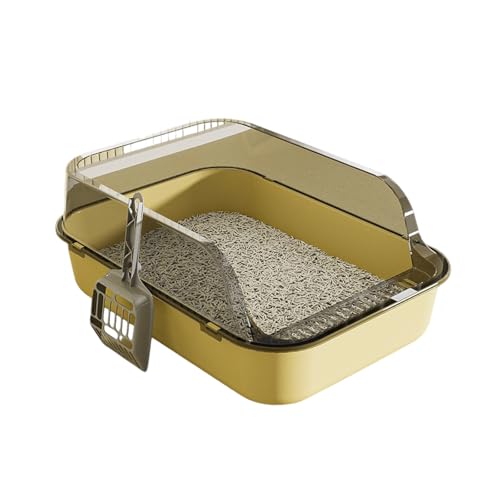 Lilinzhi Semizierte Katzentoilette Mit Wand Splash Kräftigen Kratzfeste Verbesserung des Geruchsprävention Müllschale Für Katzen Übergroße Geschlossene Katzen Toilette von Lilinzhi