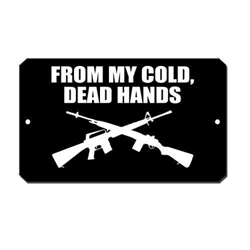 LilithCroft99 Lustiges Metallschild mit Aufschrift "Humor from My Cold Dead Hands Guns" für Eigentum, Heimdekoration, Blechschild, 20,3 x 30,5 cm von LilithCroft99
