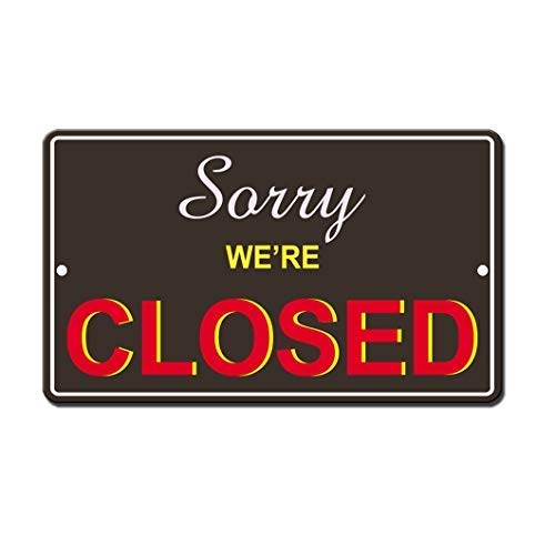 LilithCroft99 Metallschild mit Aufschrift "Sorry We are Closed", 20,3 x 30,5 cm, Schwarz und Rot, für Heimdekoration von LilithCroft99