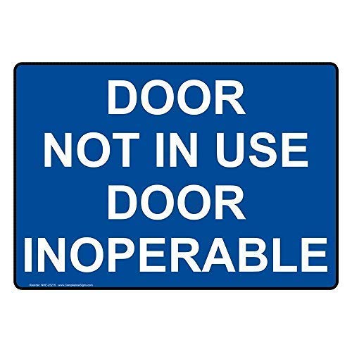 LilithCroft99 Türschild mit Aufschrift "Door Not in Use Door Inoperable", lustige Warnschilder für Eigentum, Heimdekoration, Blechschild, 20,3 x 30,5 cm von LilithCroft99