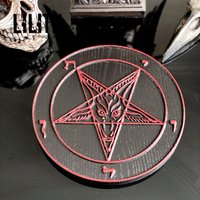 Baphomet Blutrotes Eschenholz Pentakel von LilithMagicCandles