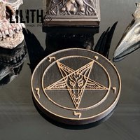 Baphomet Gold Eschenholz Pentakel von LilithMagicCandles