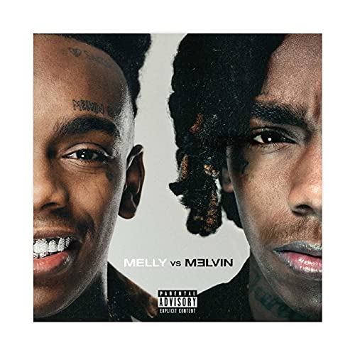 American Rapper YNW Melly Melly Vs. Melvin Albumcover Leinwand Poster Schlafzimmer Dekor Sport Landschaft Büro Zimmer Dekor Geschenk 50 × 50 cm ohne Rahmen von Lilizi