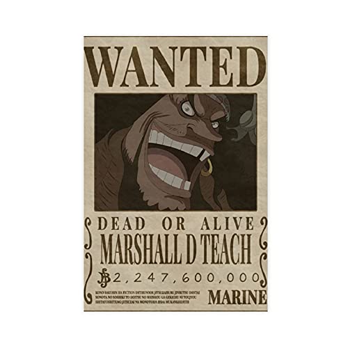 Leinwand-Poster, Motiv: Wanted Blackbeard Wanted, Wandkunst, Kunstdruck, Gemälde für Wohnzimmer, Schlafzimmer, Dekoration, 40 x 60 cm, ohne Rahmen von Lilizi