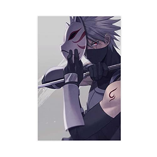 Lilizi Anime Naruto Kakashi Leinwandposter Schlafzimmer Dekor Sport Landschaft Büro Zimmer Dekor Geschenk 60 x 90 cm Unframe style1 von Lilizi