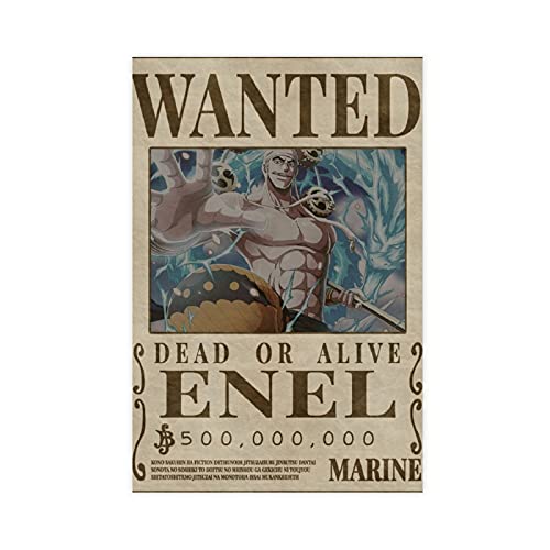 Style1 Leinwand-Poster, Motiv: Wanted Enel Wanted, Wandkunst, Kunstdruck, Gemälde für Wohnzimmer, Schlafzimmer, Dekoration, 50 x 75 cm von Lilizi