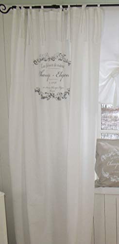 LillaBelle WEIß Vorhang Elegance Schlaufen Gardine 110x240 cm 2 Stück Bandaufhängung Landhaus Shabby Vintage von LillaBelle