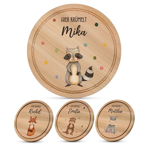 Lilletå ® Personalisiertes Holzbrett (Rund 006.01.) - Individuelles Frühstücksbrettchen mit Hochwertigem UV-Druck für Kinder - Personalisiertes Vesperbrettchen, Brettchen, Schneidebrett von Lilleta