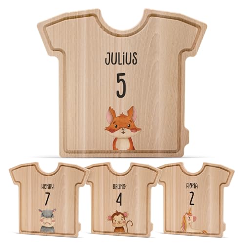 Lilletå ® Personalisiertes Holzbrett Trikot (006.05.) - Individuelles Frühstücksbrettchen mit Hochwertigem UV-Druck für Kinder - Personalisiertes Vesperbrettchen, Brettchen, Schneidebrett von Lilleta