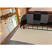Teppich Häkelteppich Chunky Creme Wollteppich Wollmatte Knit Rug Strickteppich von LilliWicksKnitwear