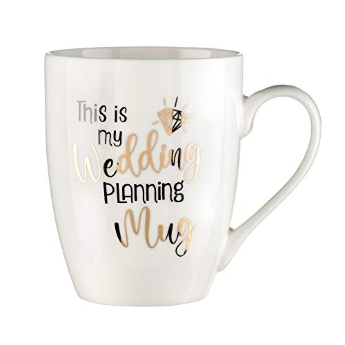 Lillian Rose CM100 WP Kaffeetasse mit Aufschrift This Is My Wedding Planning Mug, Keramik, cremefarben von Lillian Rose