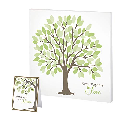 Lillian Rose GA555 Wedding Guest Book Signing Tree with Green Leaves Hochzeitsbaum Gästebuch Alternative Unterschrift Baum mit grünen Blättern, Holz von Lillian Rose