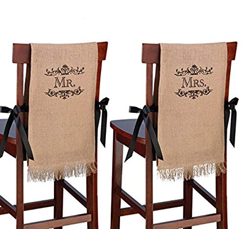 Lillian Rose Rustic Burlap Chair Covers Decor Stuhlhussen Mrs., rustikale Jute, Dekoration (WF565 mm), Textil, Bunt, None von Lillian Rose