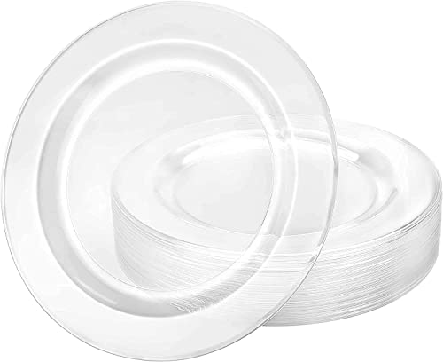 Lillian Tablesettings Premium Qualität Schwere Kunststoffteller China Like Hochzeit und Party Geschirr Kunststoff Teller 19,1 cm, Transparent Vorteilspack 40 Stück von Lillian Tablesettings