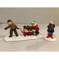 Abt. 56; Weihnachtswelpen Snow Village Series - Abteilung 56 Im Ruhestand Vintage Weihnachtsdorf-Accessoire Dorfszene von LilliansCornerFinds