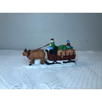 Abteilung 56 - Ochsenschlitten Dickens' Village-Serie Im Ruhestand Vintage-Weihnachtsdorf-Accessoire Miniatur-Weihnachtsszene von LilliansCornerFinds