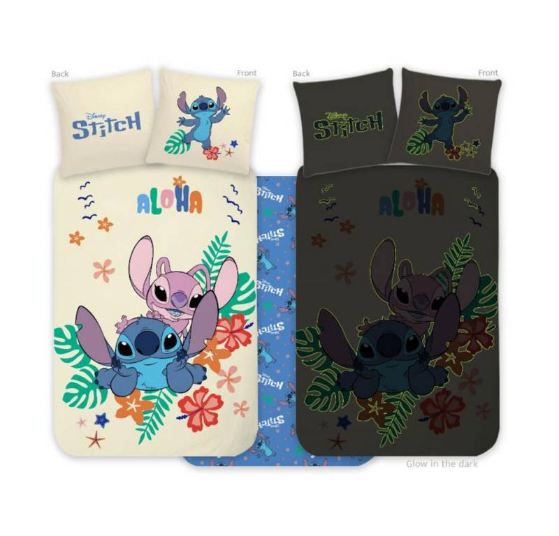 Lilo & Stitch Babybettwäsche Lilo & Stitch Babybettwäsche Glow in the Dark, 100% Baumwolle von Lilo & Stitch