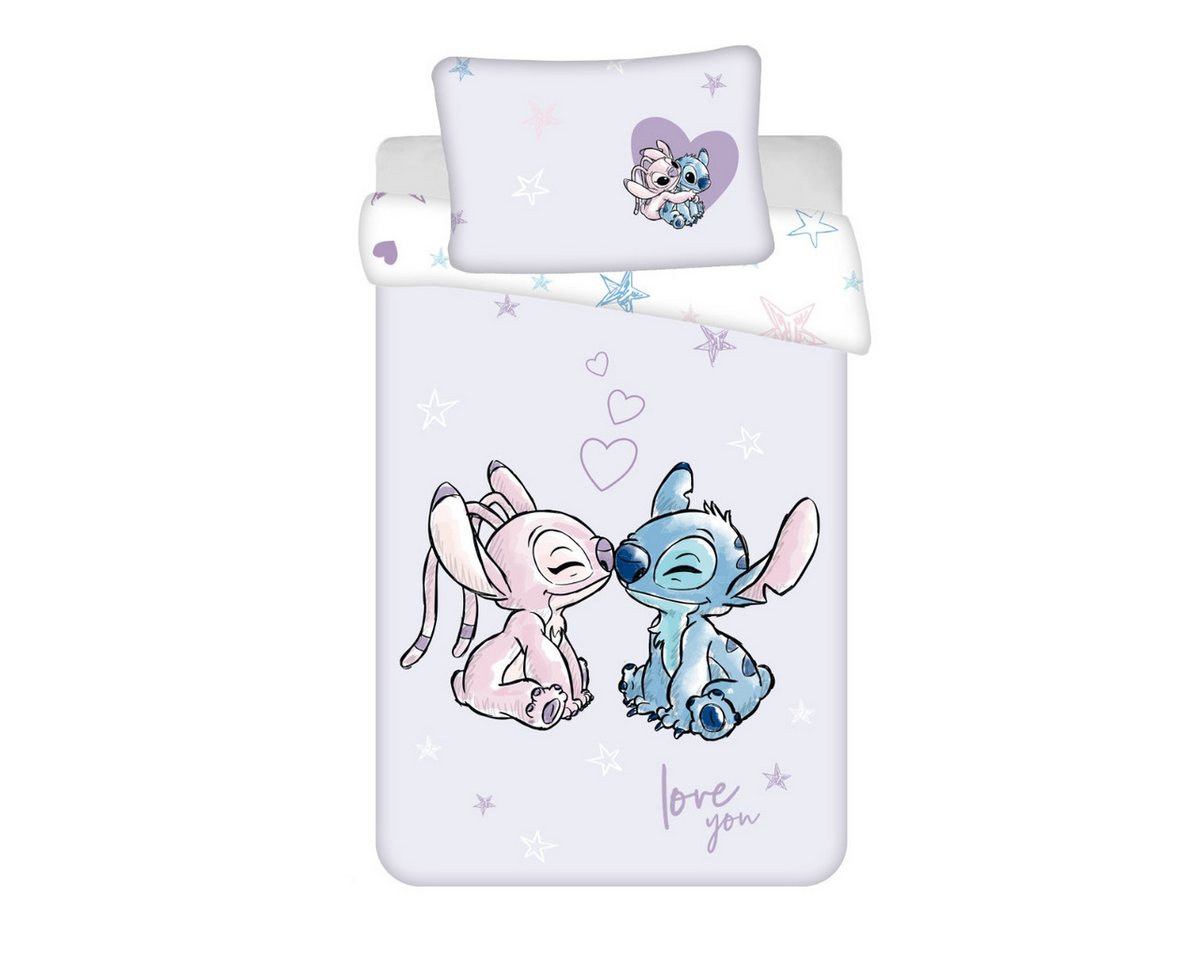 Lilo & Stitch Bettwäsche - Set für Kinderbett 100x135 cm + 40x60 cm aus 100% Baumwolle, mit Reißverschluss von Lilo & Stitch