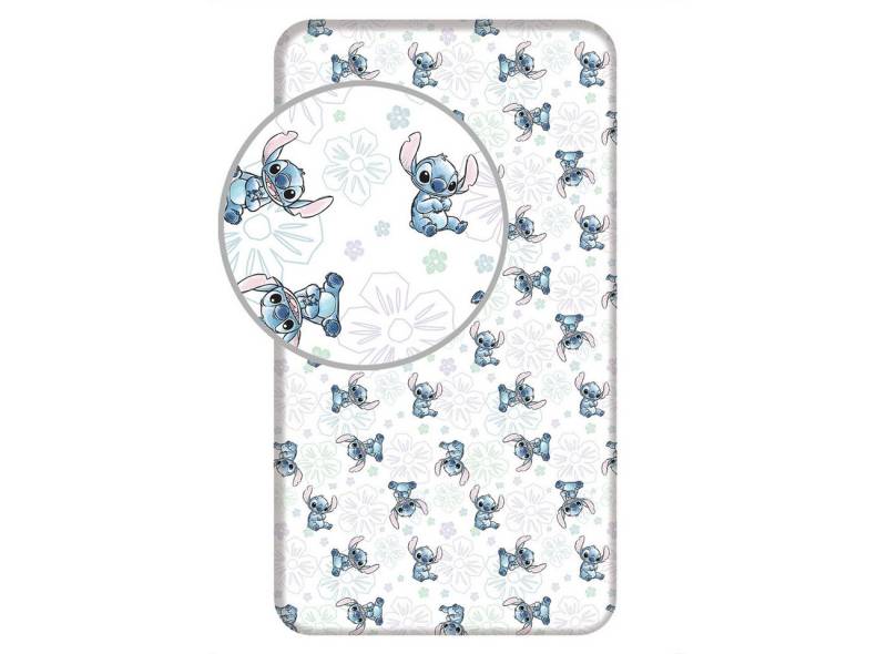 Lilo & Stitch Spannbettlaken Lilo and Stitch Spannbettlaken Ohana white Größe: 90x200cm, Baumwolle, Gummizug: in den Ecken, (1 Stück), 100% Baumwolle,trocknergeeignet von Lilo & Stitch