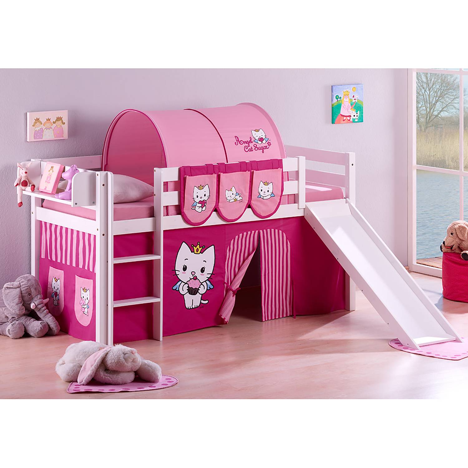 home24 Hochbett Angel Cat Sugar 90 x 200cm Weiß mit Rutsche/mit Leiter home24 Hochbett Angel Cat Sugar 90 x 200cm Weiß mit Rutsche/mit Leiter von home24