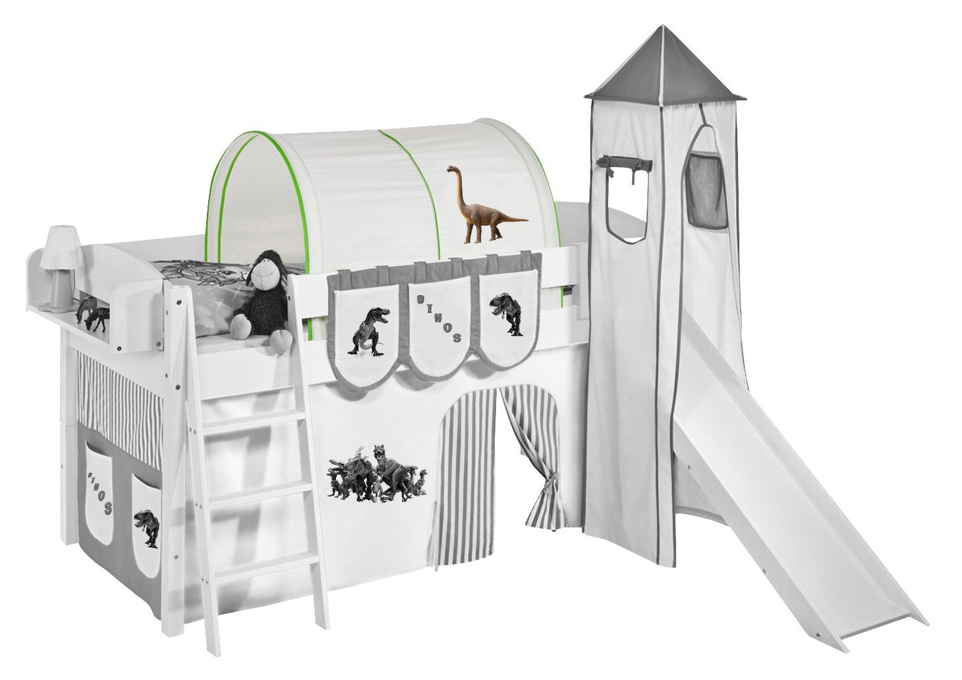 Lilokids Betttunnel Tunnel Dinos Braun Beige - für Hochbett, Spielbett und Etagenbett - LILOKIDS von Lilokids