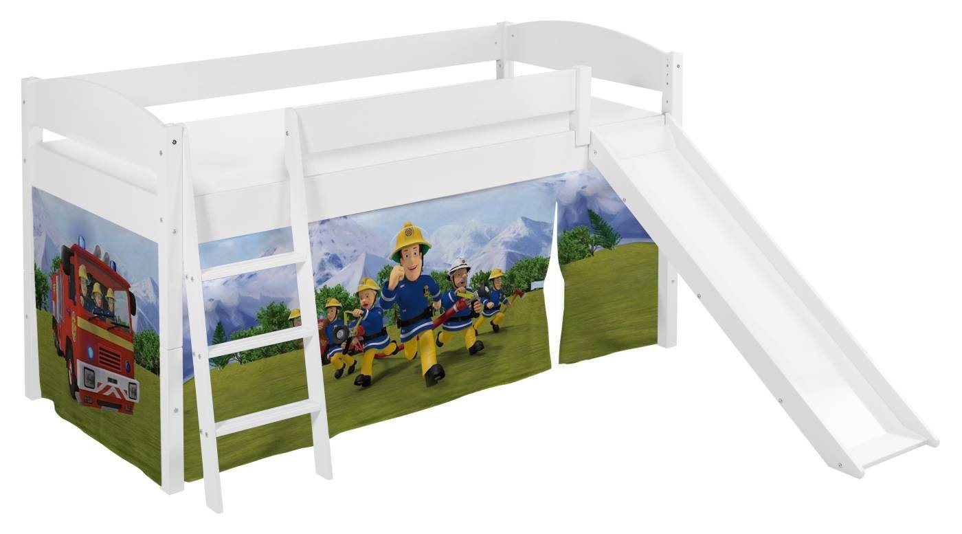 Lilokids Hochbett Kinderbett IDA Classic mit Rutsche FEUERWEHRMANN SAM LILOKIDS 90x200cm von Lilokids