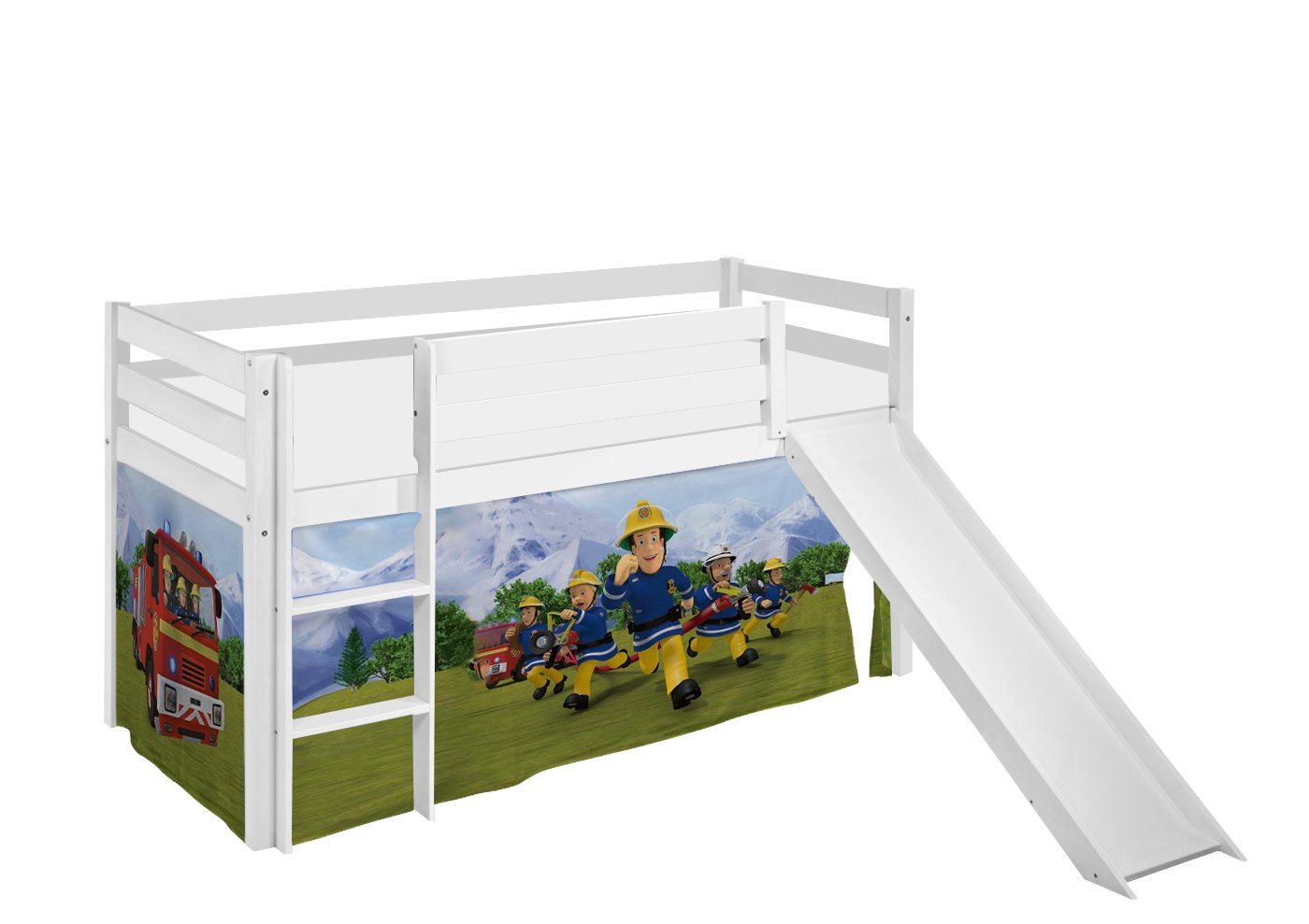 Lilokids Hochbett Spielbett JELLE mit Rutsche FEUERWEHRMANN SAM - LILOKIDS - 90x200cm von Lilokids