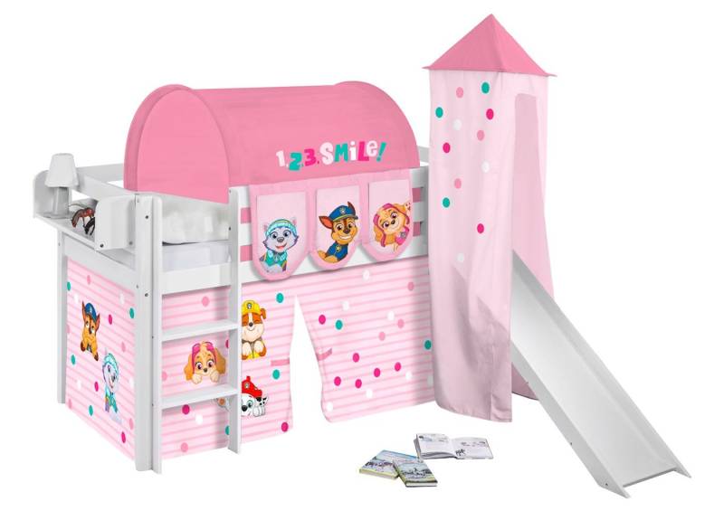 Lilokids Kinderbett Hochbett JELLE mit Vorhang und Turm PAW PATROL 200x90 von Lilokids