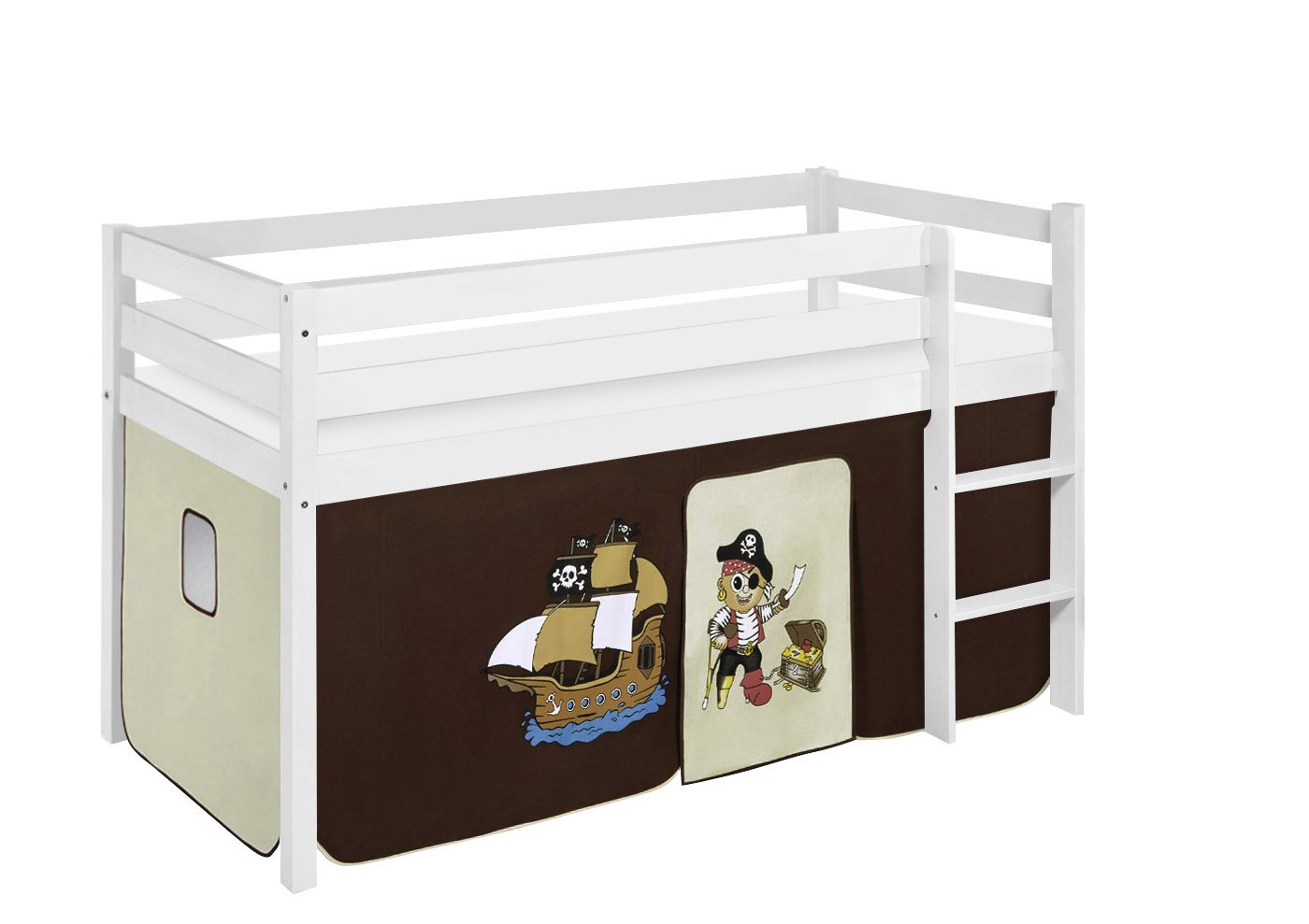 Lilokids Kinderbett Spielbett JELLE Disney Eiskönigin - Hochbett LILOKIDS - weiß - mit Vorhang von Lilokids