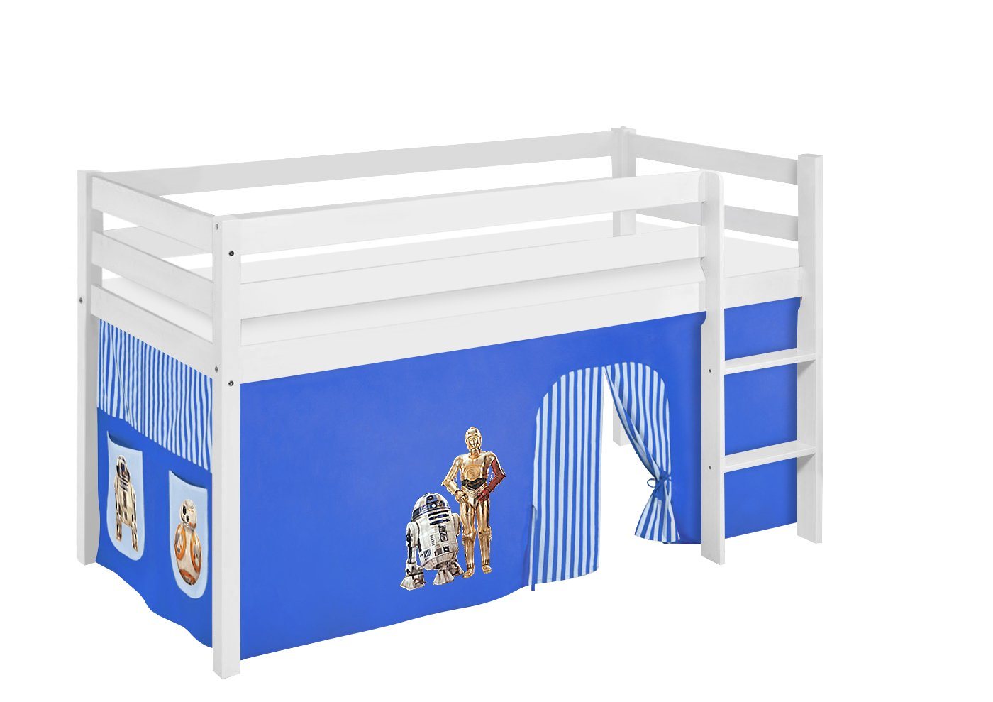 Lilokids Kinderbett Spielbett JELLE Disney Eiskönigin - Hochbett - weiß - mit Vorhang von Lilokids