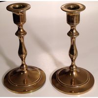Vintage Kerzenständer Aus Massivem Messing von Lilpicker